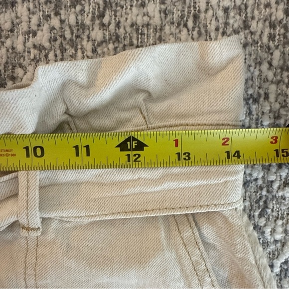 Free People Splendor In The Grass Tie waist Denim Skirt Oatmeal Size 6 - Picture 8 of 9